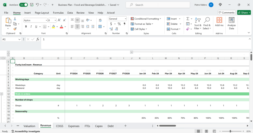 How to Build a Diner Financial Model