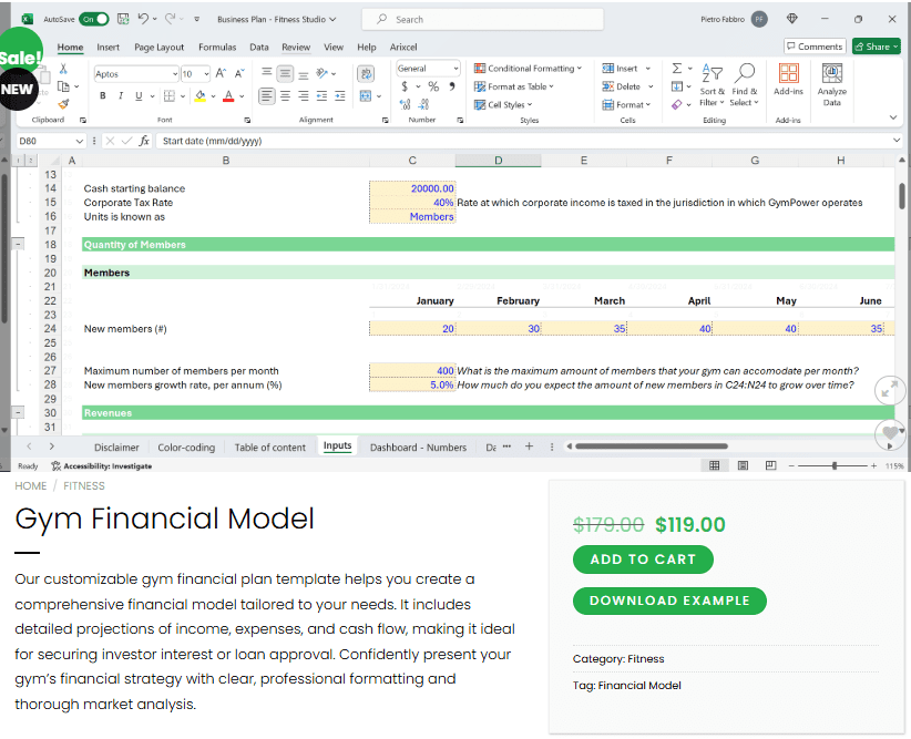 Modèle économique de salle de sport